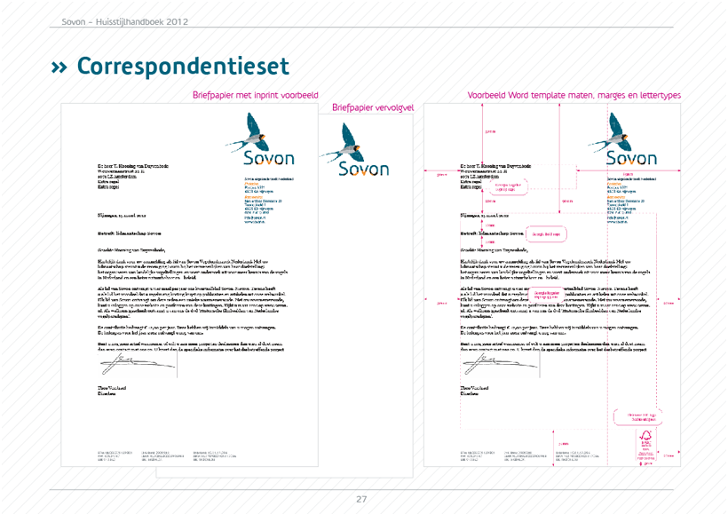 De huisstijl van Sovon, ontworpen door Thoas.nl & mr10.nl